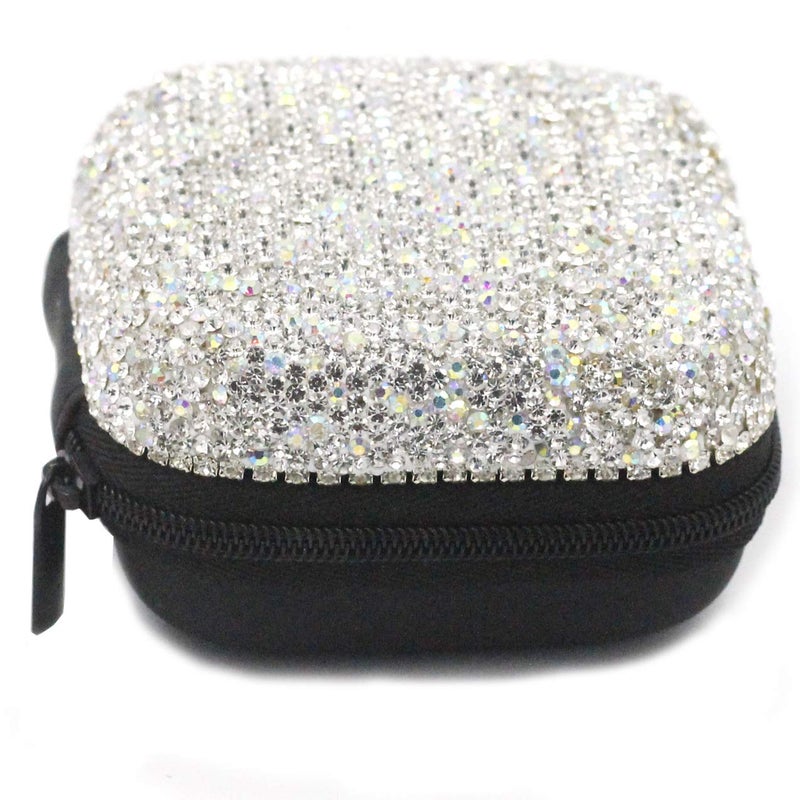 Bestbling Bling Carrying Earphone Pouch Storage Bag Holder-Earbud Mini Pouch Headset Storage Case Bags for Airpods, Bluetooth (Silver) - Image 2